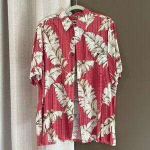Men's Batik Bay Palm Leaf Hawaiian Short sleeve Hawaiian Shirt, Size Large